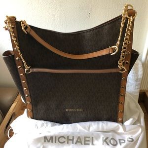 MICHAEL KORS Newbury Studded Leather Chain Tote